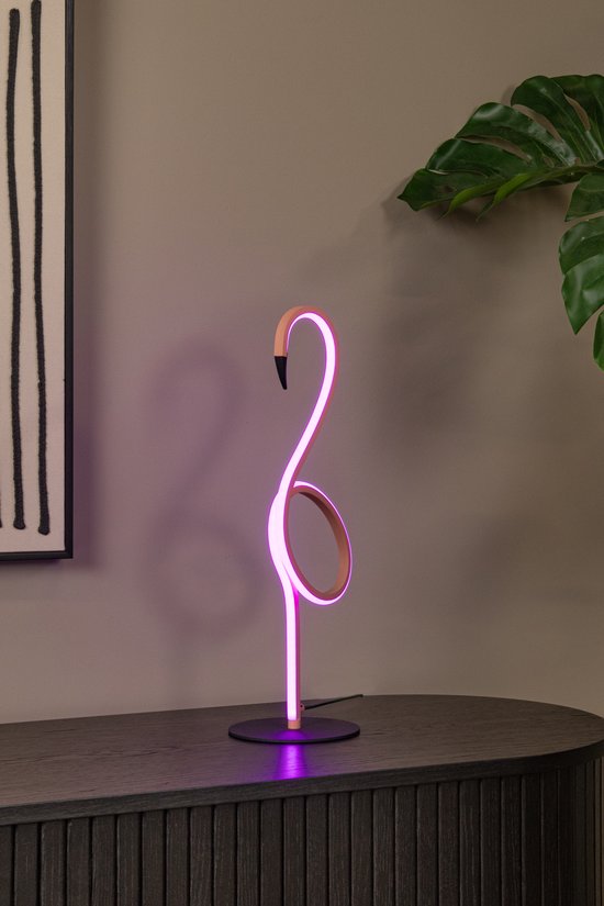 Lucide FLAMINGO – Tischlampe – LED, dimmbar – RGB – Rosa