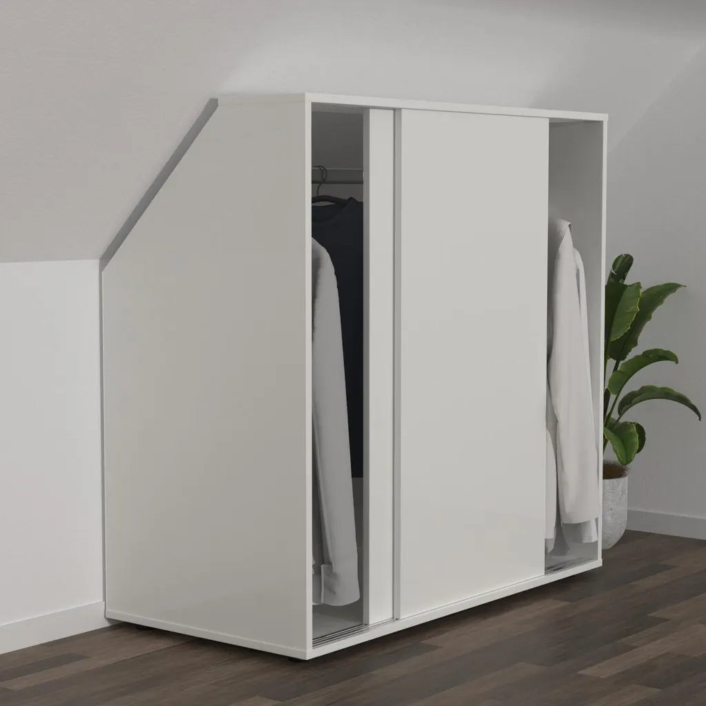 Coast Schiebetürenschrank mit Kleiderstange – 100 x 50 x 100 cm – Weiß