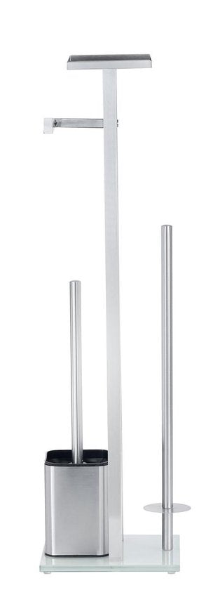 Wenko Toilettenpapierhalter und Toilettenbürste Debar 70,5 cm, Edelstahl, silberfarben