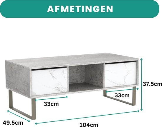 Niceey Salontafel - Koffietafel - Marberlook