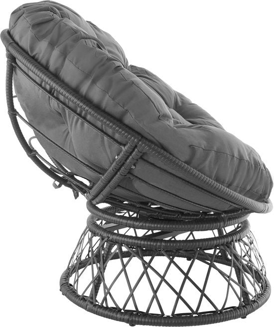 tectake - Ratan fauteuil Gargano zwart - 403552