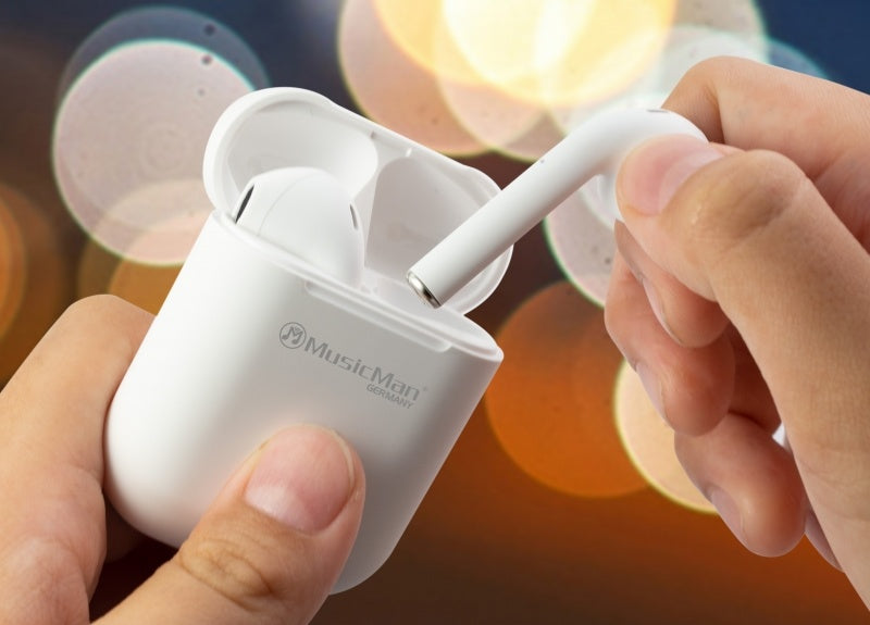 MusicMan Kabelloser Stereo-In-Ear-Kopfhörer weiß