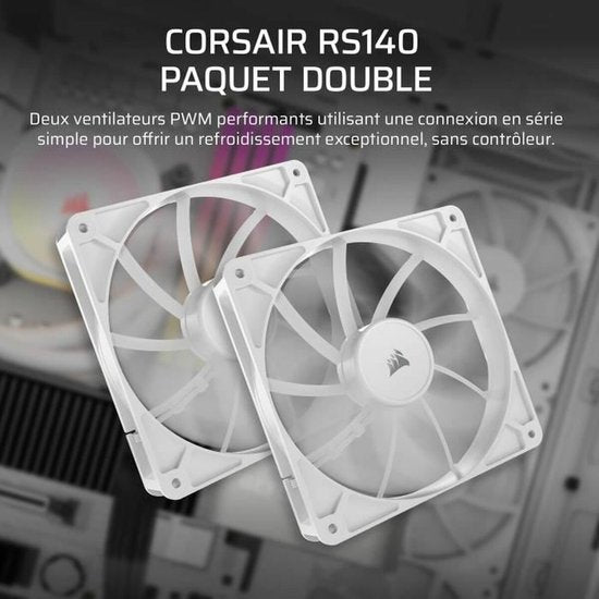 Corsair RS140 – Gehäuselüfter – 140 mm – 2 Stück – Weiß