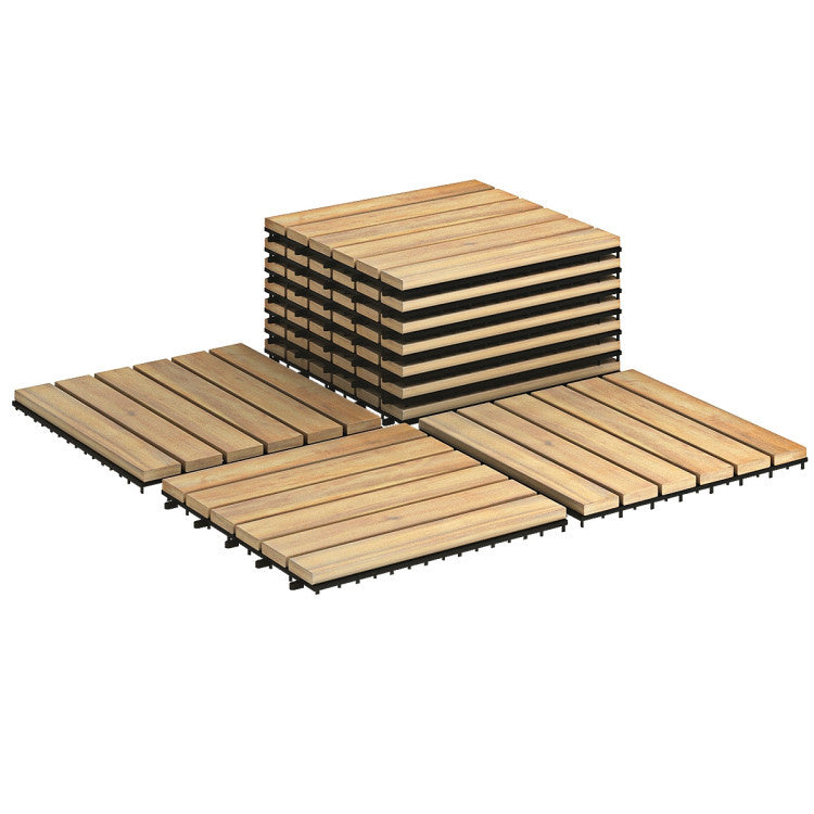 Coast Terrassenfliesen Akazienholz 30,5 x 30,5 x 2,5 cm (10 Stück) - gerade