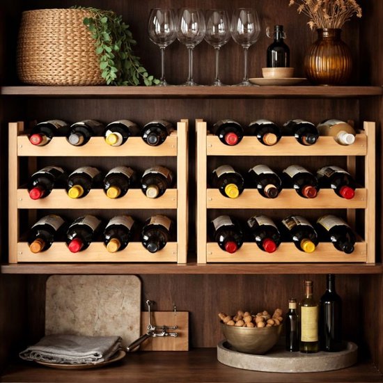 Weinregal aus Holz – Weinregal für 12 Flaschen – 45 x 22 x 28 cm