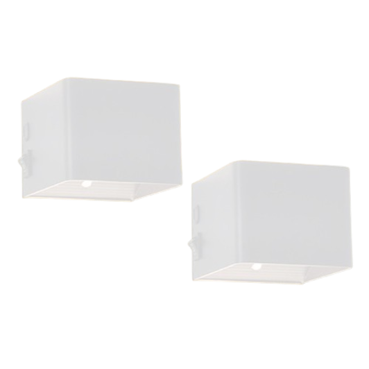 Techvavo® Wiederaufladbare Wandleuchte - 2 Stück - Kabellos, Smart, Weiß - Für Wohnzimmer, Badezimmer, Kinderzimmer, Schlafzimmer - 12x6x4 cm