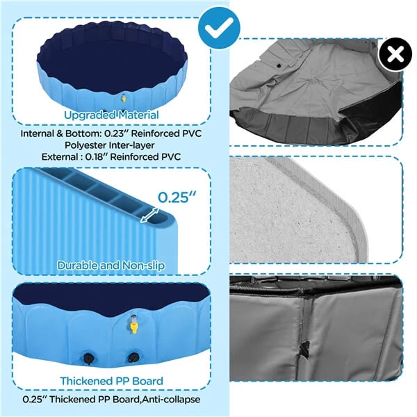 Yaheetech Faltbares Hundebad 100/120/140/160 x 30 cm – Rutschfeste Badewanne für Hunde