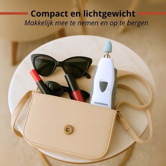 Grundig Elektrisches 5-in-1-Maniküre-Set – Maniküre-Set für Hände und Füße – Elektrische Pediküregeräte mit 5 Aufsätzen – Kompaktes Set für zu Hause und auf Reisen