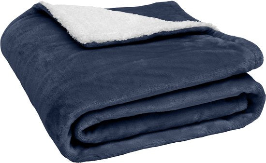 Seranova Electric Blanket XXL - 180x160 cm - 2 Personen Decke - Wärmedecke - Doppelseitig - Fleece Sherpa - Blau