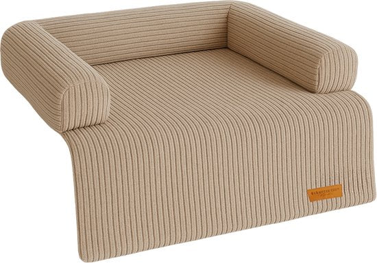 By Cee Cee Original Hundedeckenbank - Hundedeckenbank - Hundekorb - Premium - komplett mit Reißverschluss - Rippengewebe - Mocha Taupe - 120x90 - Größe L