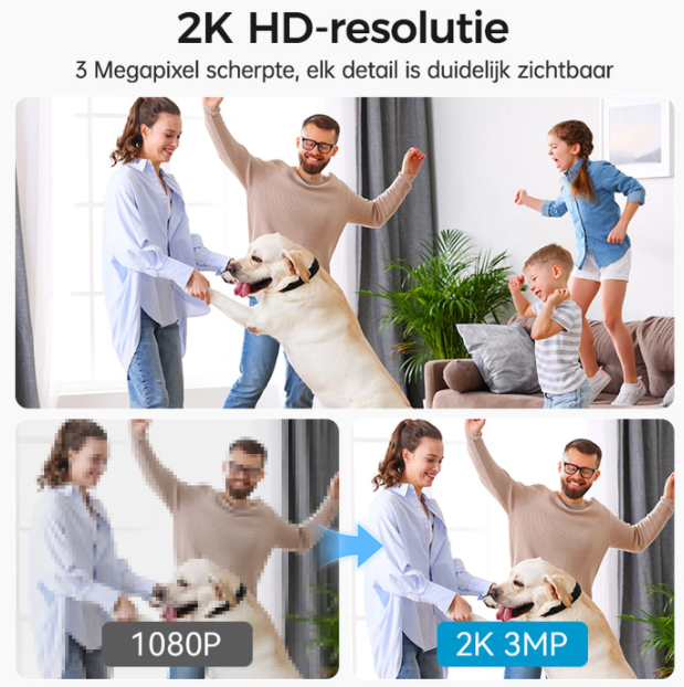 Woox Smart PTZ-Kamera 2K HD – Weiß – 360° mit KI-Erkennung und Nachtsicht