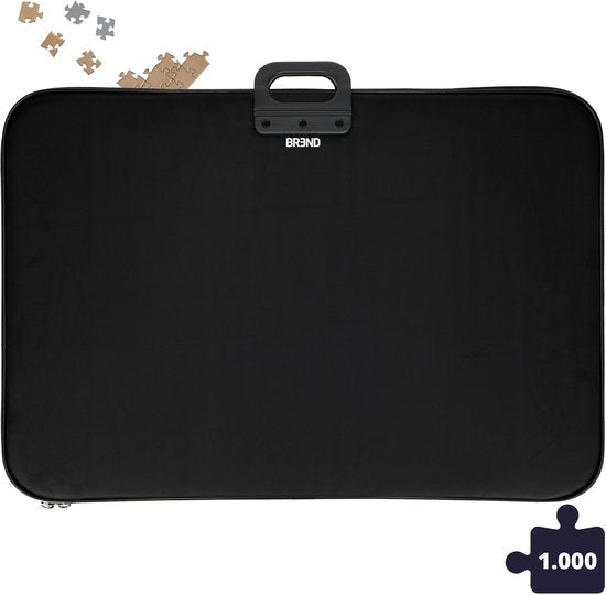 BREND BR-2246 Puzzle-Ordner mit bis zu 1000 Teilen - Mit Griff und Reißverschluss - Rutschfest - Ideal für Zuhause, auf Reisen und im Urlaub - Schwarz