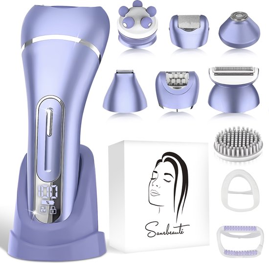 Sansbeauté® 7 in 1 Ladyshaves für Frauen - Gesicht - Achseln - Beine - Epilierer - Trimmer für Frauen & Damen - Bikini-Trimmer Damen - Rasierer Frau