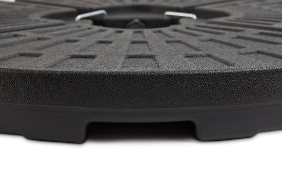 LIFA GARDEN Befüllbare Beschwerungsplatten - Sockel für Hängesonnenschirm in schwarz - Befüllbar mit Sand oder Wasser bis zu 50 kg - Wetterfest - 100 x 100 x 8 cm