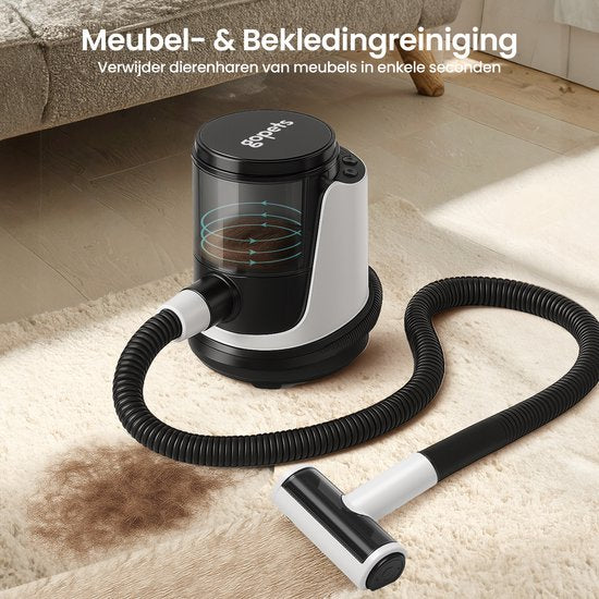 Gopets - 9-teilige Hundeschermaschine - Tierschermaschine für dickes Fell - mit Vakuum & Massagebürste - 23 x 30 cm