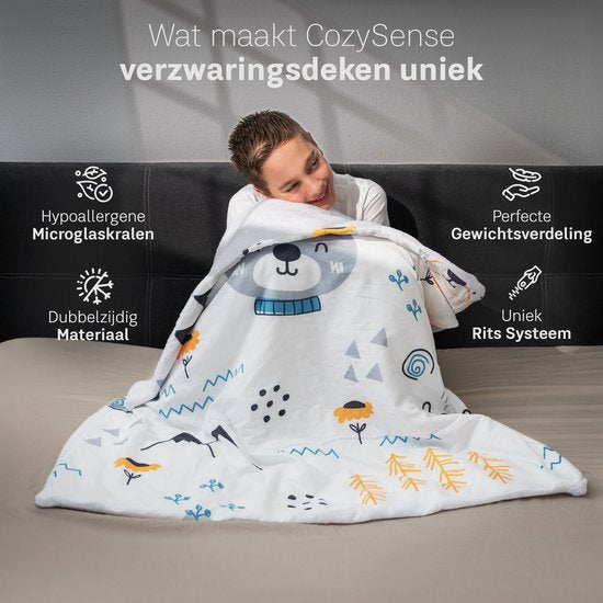 CozySense® Beschwerungsdecke Kind 2,4 kg - Beschwerungsdecke - Beschwerungsdecke mit GLASS-Flow® Druckverteilung - waschbarer Bezug - hypoallergen - für Jungen