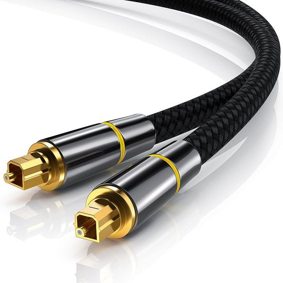 Garpex® Premium-Lichtwellenleiterkabel aus Nylon – Optisches Audiokabel – Optical Audio Cable – Stecker-Stecker – 2 Meter