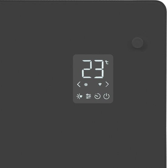 VONROC Luxury electric heater - Konvektorheizung mit Glasscheibe - 1250W/2500W- Beheizt Räume bis zu 30m2 - Gesteuert sowohl mit App (über Wifi) als auch manuell - Einstellbarer Thermostat und Timer - Grau