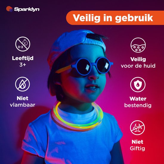 Sparklyn XXL Glow in the Dark Stick Set - 380 Stück Glowsticks mit Zubehör - Breaking Sticks - Neon Party
