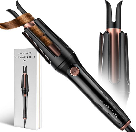 Sansbeauté Automatischer Lockenstab - Keramischer Lockenstab - Lockenstab - Lockenwickler - Lockenwickler - gewelltes Haar - Lockenstab - Lockenbürste rotierend - Wellen-Lockenstab - Wellen-Lockenstab