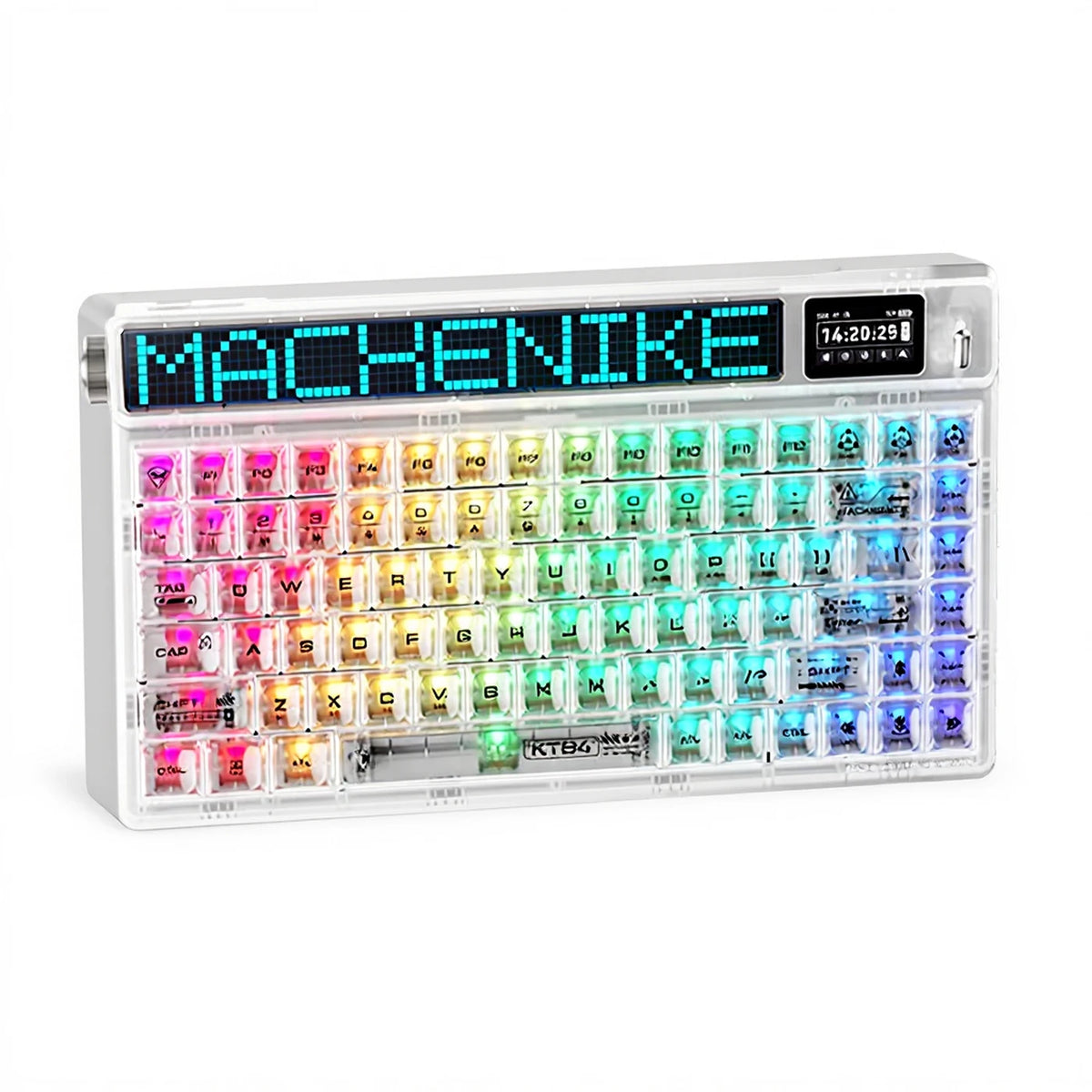 Machenike KT84-B84W 75 % mechanische Tastatur – Weiß – Gateron Yellow, RGB, Tri-Mode
