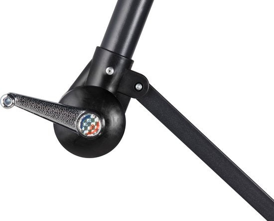 909 OUTDOOR Hängesonnenschirm in dunkelgrün 2,5 m hoch, Gartenschirm mit Stahlgestell und Abdeckung, Sonnenschirm mit Kurbel und Kippfunktion, Durchmesser 300 cm