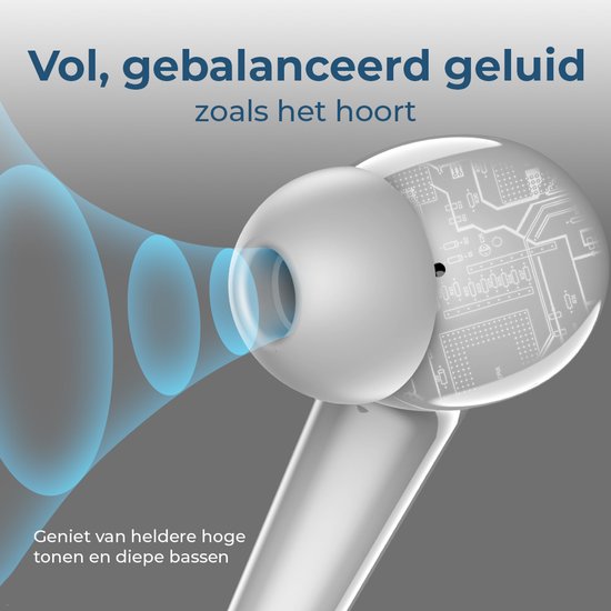Denver Earbuds - Leichte Ohrhörer - 6 Stunden Musikgenuss - Bluetooth 5.3 - TWE48 - Grau