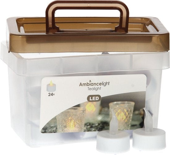 Stimmungslicht Teelichter/Teelichter - 24 Stück - LED - Batterien - Kunststoff - D3,8 cm
