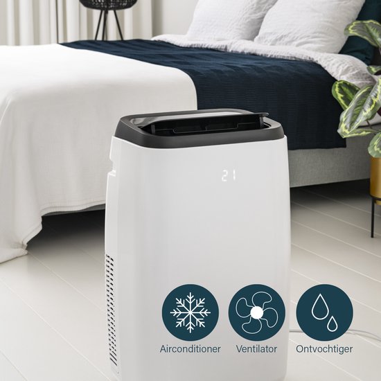 Princess 352900 – Mobile Klimaanlage – Klimaanlage mit Fernbedienung und App – Touchscreen – 80 m³ – 9000 BTU – Weiß