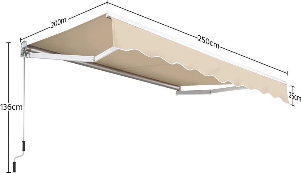 Yaheetech Faltarm - 250 x 200 cm - Beige