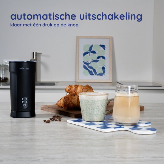 Safecourt Kitchen Elektro-Milchaufschäumer MF600 - 4 in 1 - 500W - Schwarz