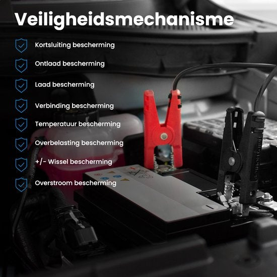 Auronic Jumpstarter - mit Kompressor - 12V - 1500A - 16.000 mAh - 6-in-1 Starthilfe - Inkl. Aufbewahrungstasche & Zubehör - Schwarz/Grau