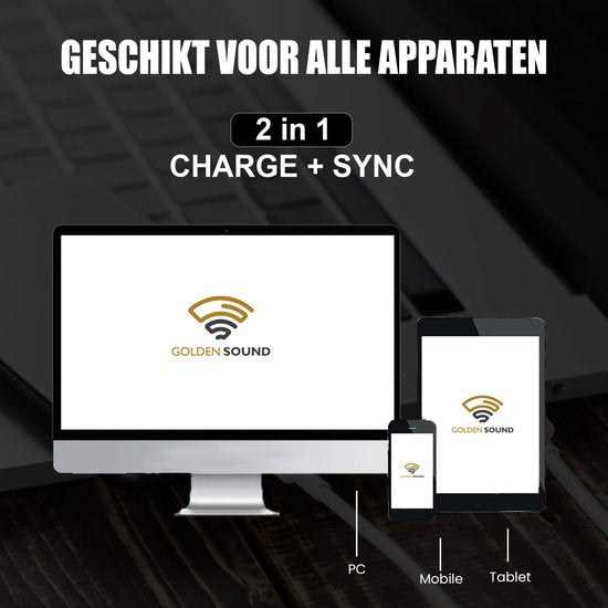 Golden Sound 35W Original Super Fast Charger - Lightning Ladegerät geeignet für Iphone - Ladegerät - 2 Meter mit Ladestecker