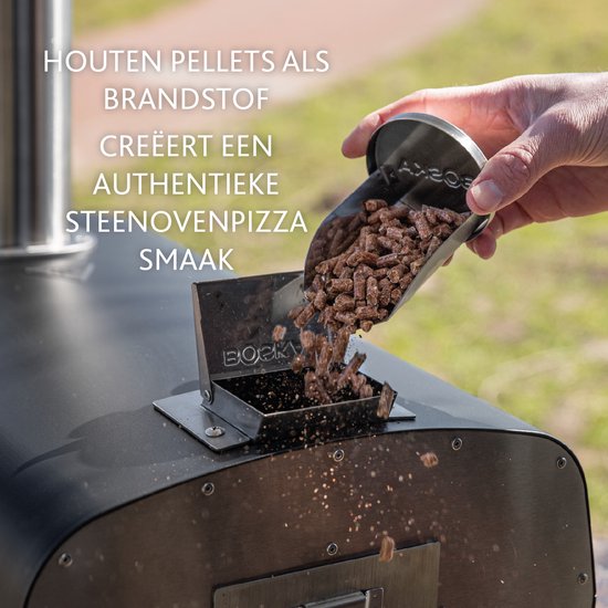 BOSKA Pizza Oven Pro Pellet - Pizzaöfen - Outdoor-Pizzaofen - Für Pizza und Brot - Inklusive Pizzastein
