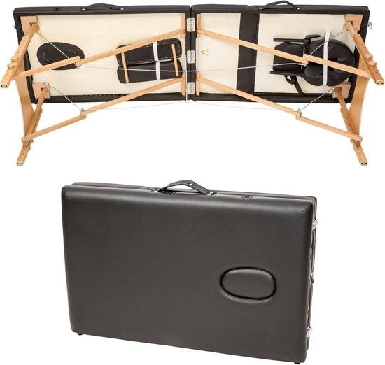 Mobile Massageliege - Abdeckung 5cm - 2 Zonen + Tragetasche schwarz