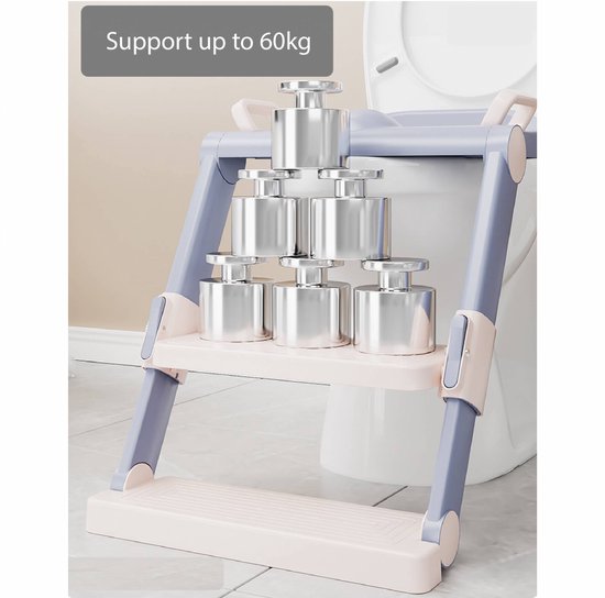 Toilettensitzverkleinerer mit Trittleiter – Toilettentrainer mit Trittstufe – Töpfchen für Kleinkinder – 1 bis 10 Jahre – Maximale Tragkraft 75 kg – Zusammenklappbar – grau