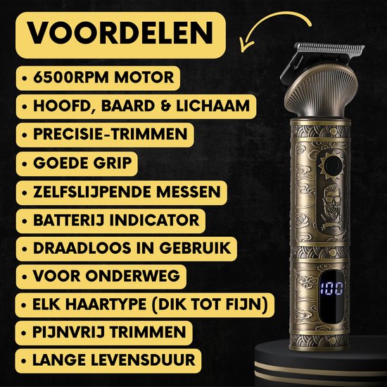 6-in-1 Bartschneider Herren - Trimmer für Bart und Körper - Inkl. 6 Aufsätze - Sansbeauté® - Body Groomer Herren - Body Trimmer Herren - Haartrimmer - Clippers - 0.5-15MM - Nase und Ohren - Trimmer - Bartmaschine - Multigroomer