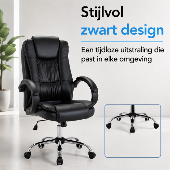 Infinity Goods Ergonomischer Bürostuhl – Office Chair – Verstellbar – 4D-Lendenstütze & Netzbezug – Bis zu 150 kg – NEN-EN1335 – Schwarz
