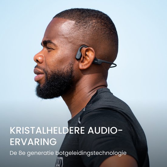 Shokz OpenRun USB-C Open-Ear-Sportkopfhörer – Knochenleitung – Kabellos – IP67 – Schwarz