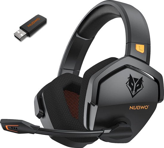 NUBWO G06 – 2,4-GHz-Gaming-Headset (kabellos) – Bluetooth-Kopfhörer – Mit Mikrofon – Kompatibel mit PC/PS4/PS5 – Schwarz