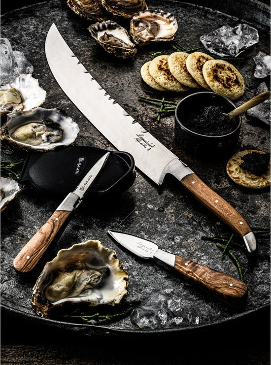 Laguiole Style de Vie - Luxury Line - Austernmesser-Geschenkset 2-teilig - Olivenholz