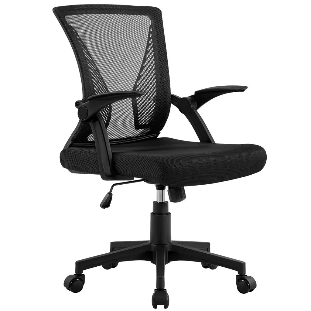 Yaheetech Ergonomischer Bürostuhl mit verstellbaren Armlehnen, bis zu 136 kg, schwarz