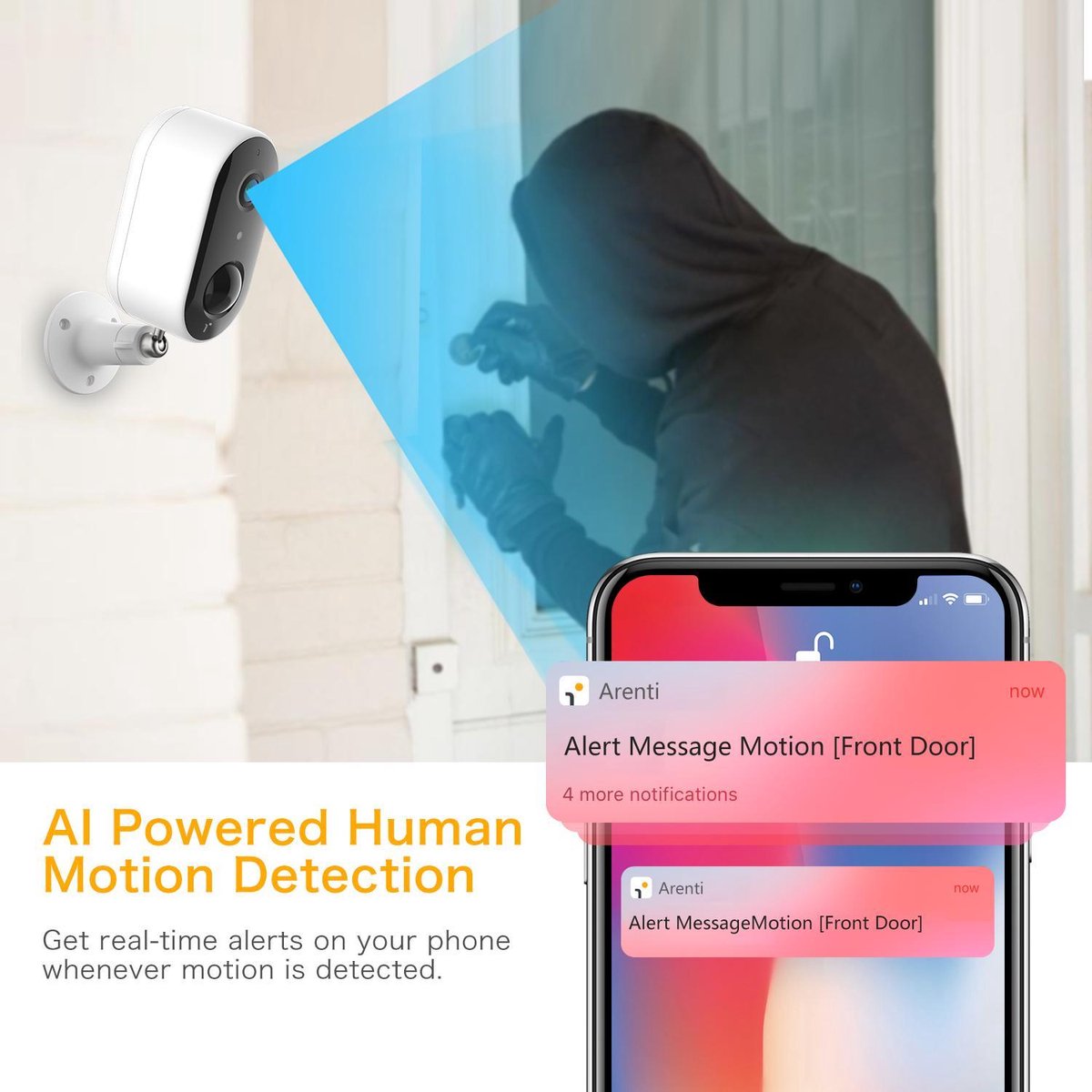 Arenti GO1 Sicherheitskamera - Outdoor - Drahtlos - Full HD - Steuerung über App