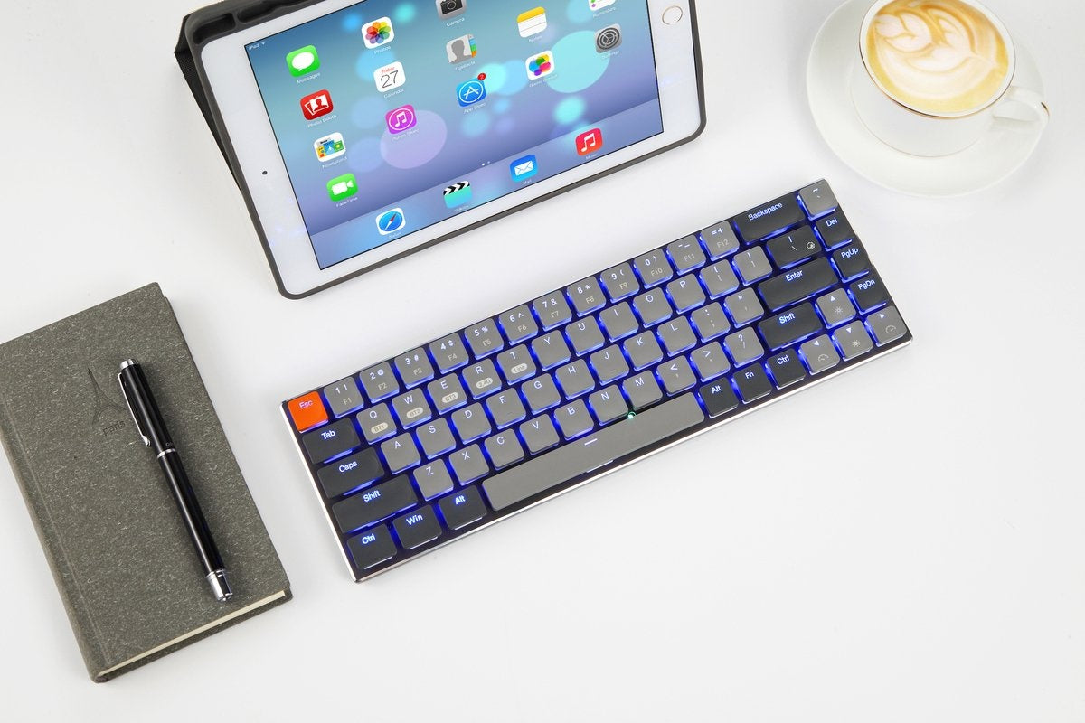 XINMENG RF-68MINI Kabellose mechanische Tastatur - 68Tasten - Bluetooth/2.4G/Line 3modes - Low Blue Switch - RGB LIGHT - Windows/Mac - QWERTY - Leicht und tragbar