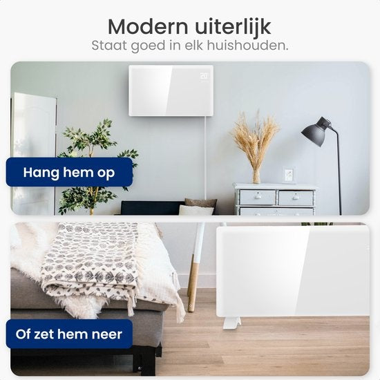 Gologi Electric Heater - Elektrische Heizung - Konvektorheizung mit Thermostat - Funktioniert über App und Touch-Steuerung - Bis zu 25m2 - 2000W Heizung - Weiß