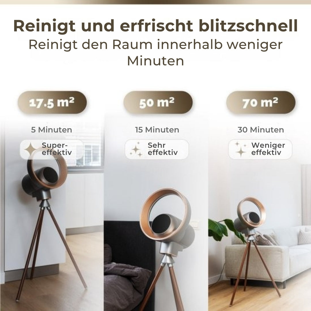 AuraFlow Luftreiniger - mit App - 50 m² - HEPA Filter - Ionisator - Fernsteuerung