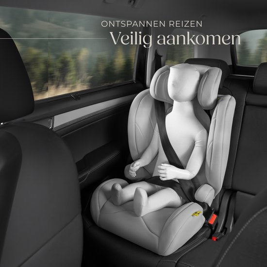 tectake® Autokindersitz i-Size Approved - ISOFIX Autositz bis 36 kg - Sicherheit und Komfort für Kinder- YB805A - hellgrau