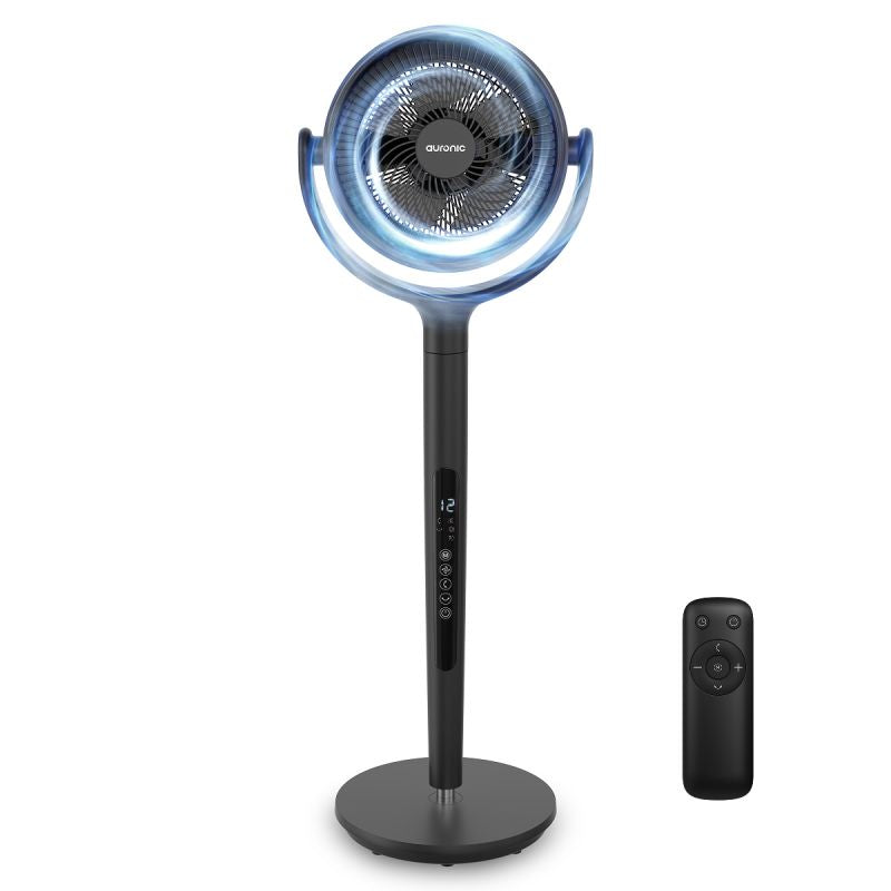 Auronic Omni Ventilator Schwarz – 12 Geschwindigkeitsstufen – 120°-Oszillation – mit Fernbedienung