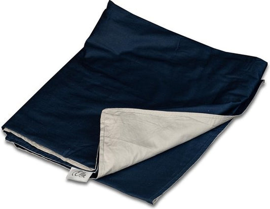 Bezug für EL Lifes Schmusedecke | Für die 5kg-Version von 120x180cm | Aus 100% Bio-Baumwolle | Blau & Grau