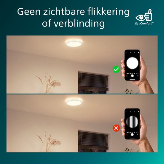 Philips All-in-One-Deckenleuchte – 2er-Pack – mit Fernbedienung – 24 W – LED-Beleuchtung – warmweißes bis kaltweißes Licht; 2700 K bis 6500 K – 30 cm – weiß – rund